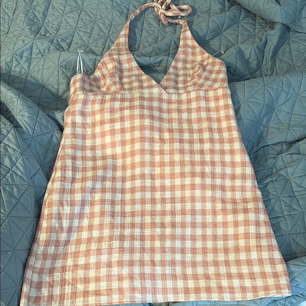 Zara Pink and White Chemise with Halter Neck